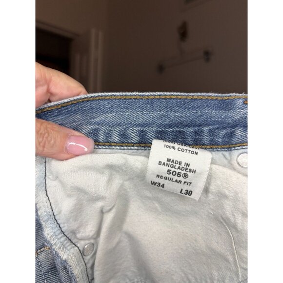 LEVI'S 505 Regular Fit 34x30 Mens Denim 5-Pocket Stretch - Picture 7 of 8